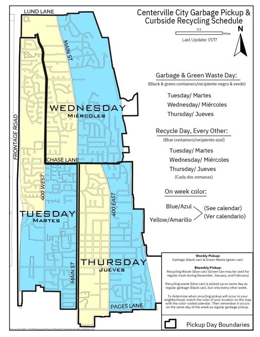 Centerville Garbage Pick up Map